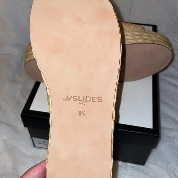 NWT J/SLIDES QUIVER Natural Raffia Sandal - Picture 15 of 15
